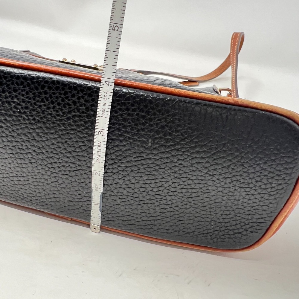 Dooney‎ & Bourke Black & Brown Pebble Grain Crossbody Bag Purse - Picture 13 of 16
